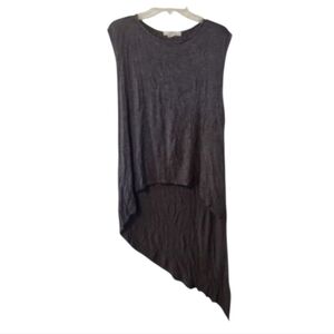 Forever 21 Charcoal Gray Asymmetrical Hem Stretchy Tee Size Large